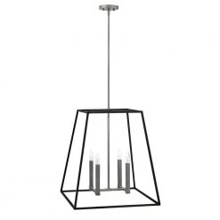 Fulton 4-Light Aged Zinc Black Candlestick Chandelier by HINKLEY