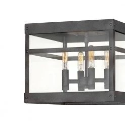 Porter 4-Light Aged Zinc Outdoor Flush Mount by HINKLEY 6 Porter 4-Light Aged Zinc Outdoor Flush Mount by HINKLEY -HINKLEY || CANARM Shop aged zinc hinkley outdoor flush mount lights 2803dz 4f 1000