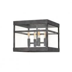 Porter 4-Light Aged Zinc Outdoor Flush Mount by HINKLEY