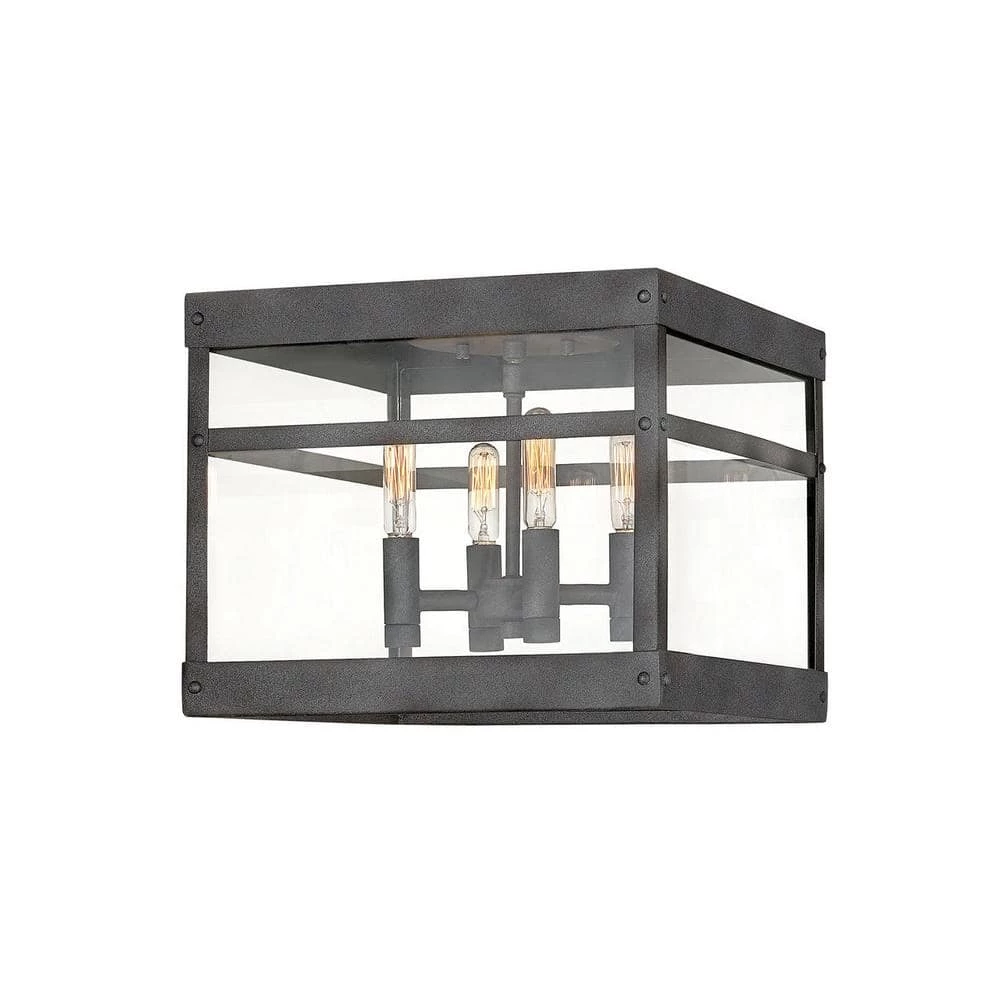 Porter 4-Light Aged Zinc Outdoor Flush Mount by HINKLEY 1 Porter 4-Light Aged Zinc Outdoor Flush Mount by HINKLEY