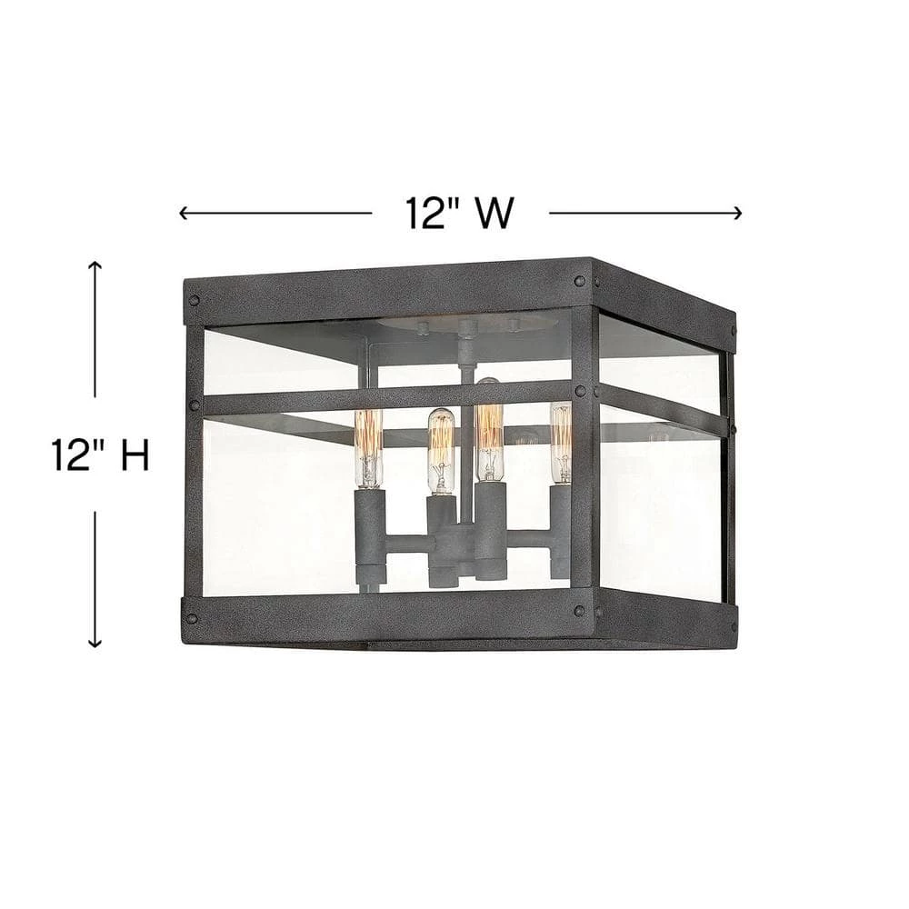 Porter 4-Light Aged Zinc Outdoor Flush Mount by HINKLEY 2 Porter 4-Light Aged Zinc Outdoor Flush Mount by HINKLEY - Image 2