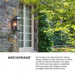 Anchorage 3-Light Ages Zinc Outdoor Pendant Light by HINKLEY -HINKLEY || CANARM Shop aged zinc hinkley outdoor pendant lights 1852dz 1f 1000