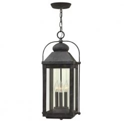 Anchorage 3 Light Aged Zinc LED Outdoor Pendant Light by HINKLEY