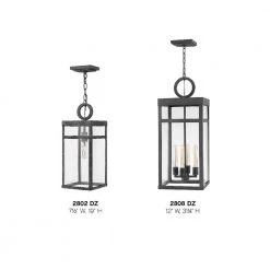 Porter Large 4-Light Aged Zinc Outdoor Hanging Pendant by HINKLEY -HINKLEY || CANARM Shop aged zinc hinkley outdoor pendant lights 2808dz 44 1000