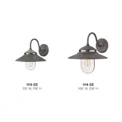 Atwell Small 1-Light Aged Zinc Outdoor Wall Lantern Sconce by HINKLEY -HINKLEY || CANARM Shop aged zinc hinkley outdoor sconces 1110dz 1f 1000