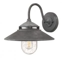 Atwell Small 1-Light Aged Zinc Outdoor Wall Lantern Sconce by HINKLEY