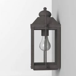 Anchorage Small 1-Light Aged Zinc Outdoor Wall Light Sconce by HINKLEY 13 Anchorage Small 1-Light Aged Zinc Outdoor Wall Light Sconce by HINKLEY -HINKLEY || CANARM Shop aged zinc hinkley outdoor sconces 1850dz 76 1000