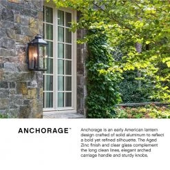 Anchorage Medium 2-Light Aged Zinc Outdoor Wall Lantern Sconce by HINKLEY -HINKLEY || CANARM Shop aged zinc hinkley outdoor sconces 1854dz 44 1000