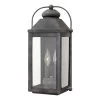 Anchorage Medium 2-Light Aged Zinc Outdoor Wall Lantern Sconce by HINKLEY