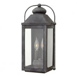 Anchorage Medium 2-Light Aged Zinc Outdoor Wall Lantern Sconce by HINKLEY