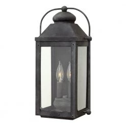 Anchorage 2-Light Aged Zinc LED Outdoor Wall Sconce Lantern by HINKLEY