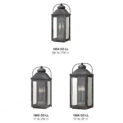 Anchorage 3-Light Aged Zinc LED Outdoor Wall Lantern Sconce by HINKLEY -HINKLEY || CANARM Shop aged zinc hinkley outdoor sconces 1855dz ll 1f 1000