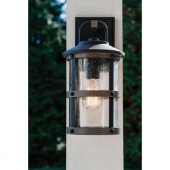 Lakehouse 1-Light Aged Zinc Black Hardwired Outdoor Wall Lantern Sconce by HINKLEY -HINKLEY || CANARM Shop aged zinc hinkley outdoor sconces 2680dz ll 76 1000