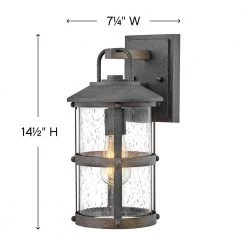 Lakehouse 1-Light Aged Zinc Black Hardwired Outdoor Wall Lantern Sconce by HINKLEY -HINKLEY || CANARM Shop aged zinc hinkley outdoor sconces 2680dz ll c3 1000