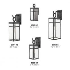 Porter Small 1-Light Aged Zinc Outdoor Wall Mount Lantern Sconce by HINKLEY 10 Porter Small 1-Light Aged Zinc Outdoor Wall Mount Lantern Sconce by HINKLEY -HINKLEY || CANARM Shop aged zinc hinkley outdoor sconces 2800dz 1f 1000
