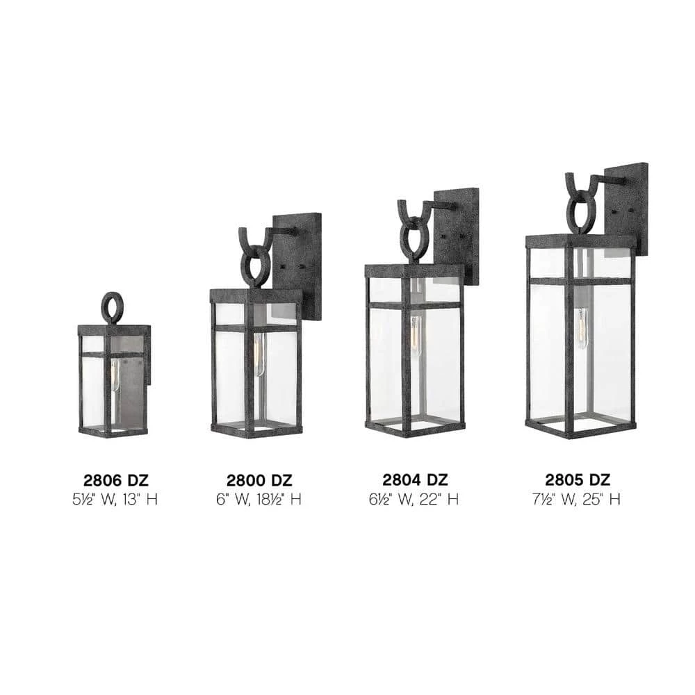 Porter Medium 1-Light Aged Zinc Outdoor Wall Mount Lantern Sconce by HINKLEY 6 Porter Medium 1-Light Aged Zinc Outdoor Wall Mount Lantern Sconce by HINKLEY - Image 6