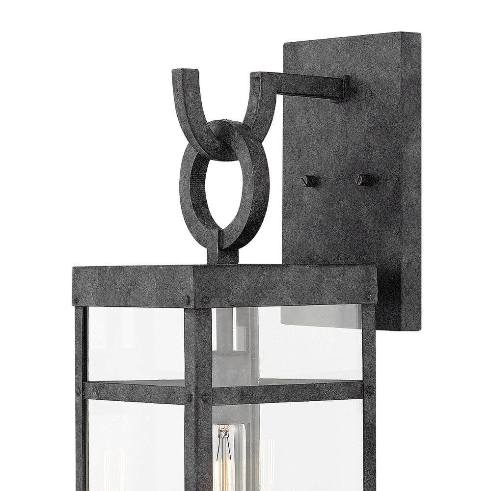 Porter Medium 1-Light Aged Zinc Outdoor Wall Mount Lantern Sconce by HINKLEY 4 Porter Medium 1-Light Aged Zinc Outdoor Wall Mount Lantern Sconce by HINKLEY - Image 4