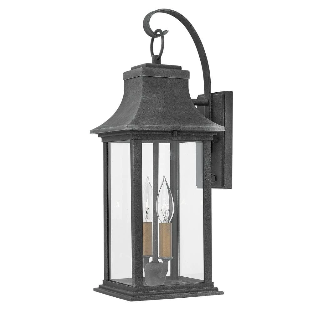 Adair Medium 2-Light Aged Zinc Outdoor Wall Lantern by HINKLEY 1 Adair Medium 2-Light Aged Zinc Outdoor Wall Lantern by HINKLEY