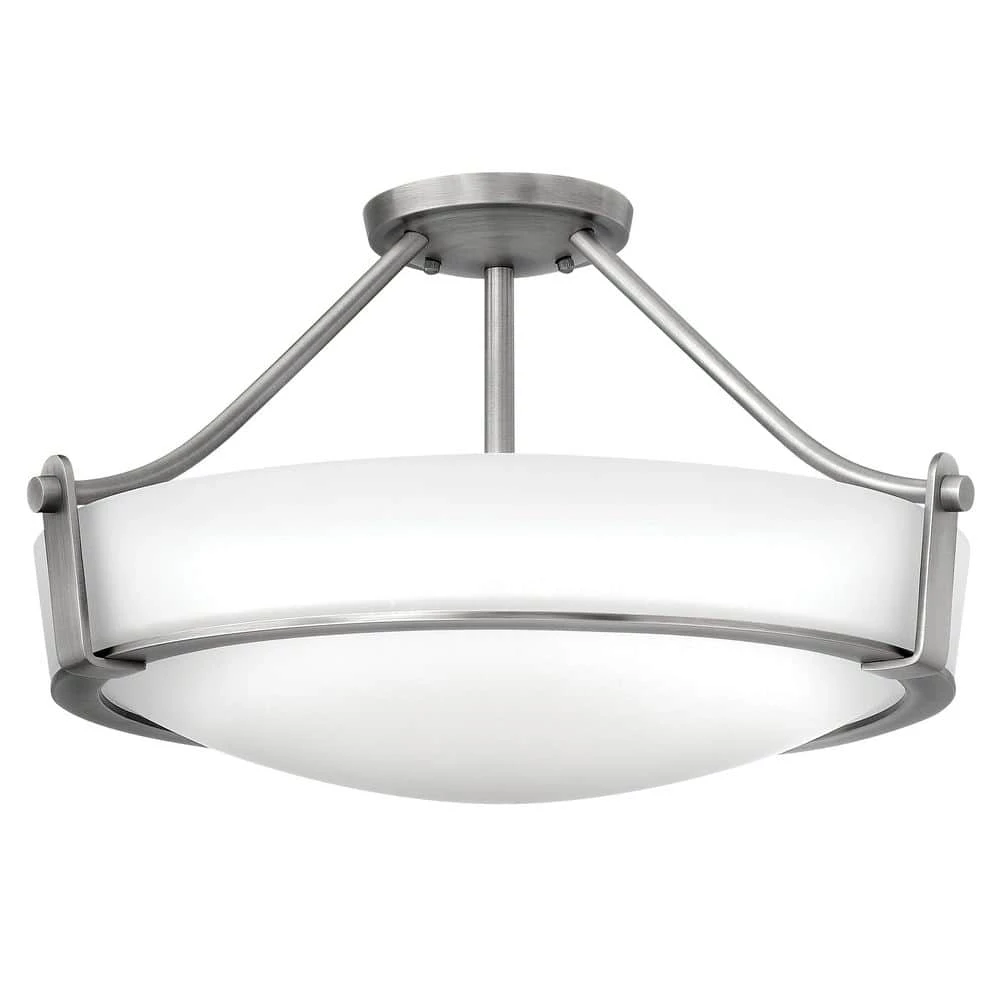 Hathaway 20.75 in. LED-Light Antique Nickel LED Semi-Flush Mount by HINKLEY 1 Hathaway 20.75 in. LED-Light Antique Nickel LED Semi-Flush Mount by HINKLEY