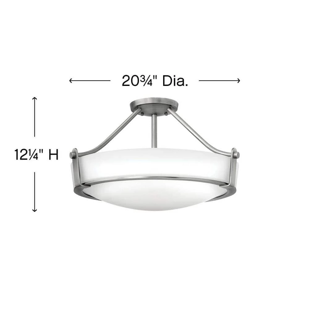 Hathaway 20.75 in. LED-Light Antique Nickel LED Semi-Flush Mount by HINKLEY 2 Hathaway 20.75 in. LED-Light Antique Nickel LED Semi-Flush Mount by HINKLEY - Image 2