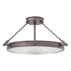 Collier 22 in. LED-Light Antique Nickel LED Semi-Flush Mount by HINKLEY