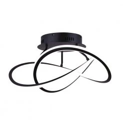 Zola 21.4 in. Matte Black LED Semi-Flush Mount with Acrylic Lens by CANARM