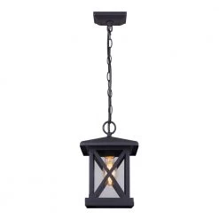 Elm 1-Light Black Outdoor Pendant Light by CANARM