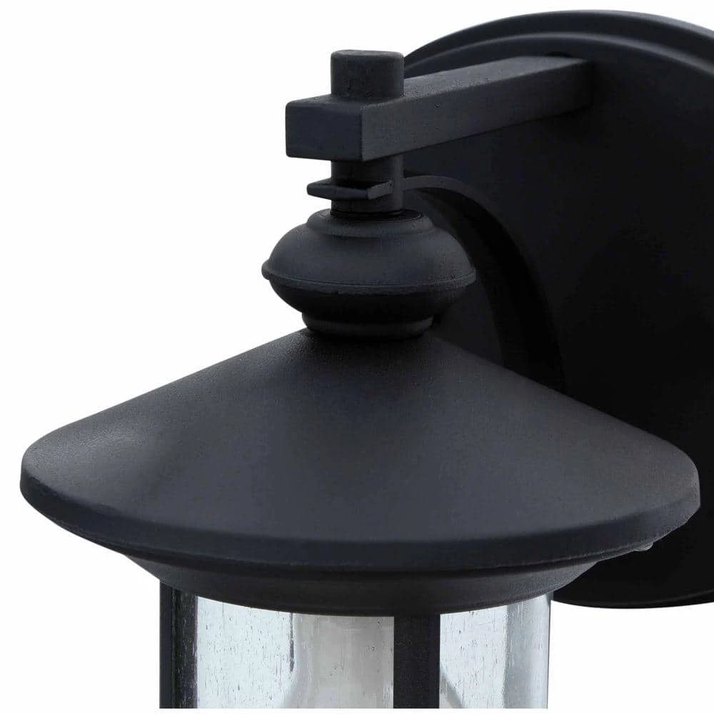Ryder 1-Light Black Outdoor Wall Lantern Sconce with Seeded Glass by CANARM 3 Ryder 1-Light Black Outdoor Wall Lantern Sconce with Seeded Glass by CANARM - Image 3