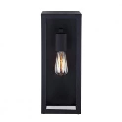 Galia 1-Light Black Outdoor Wall Lantern Sconce with Clear Glass by CANARM -HINKLEY || CANARM Shop black canarm outdoor sconces iol269bk hd c3 1000