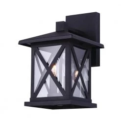 Elm 2-Light Black Outdoor Wall Light Sconce by CANARM