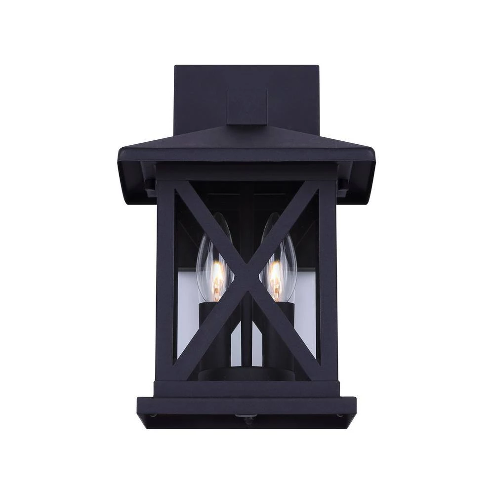Elm 2-Light Black Outdoor Wall Light Sconce by CANARM 3 Elm 2-Light Black Outdoor Wall Light Sconce by CANARM - Image 3