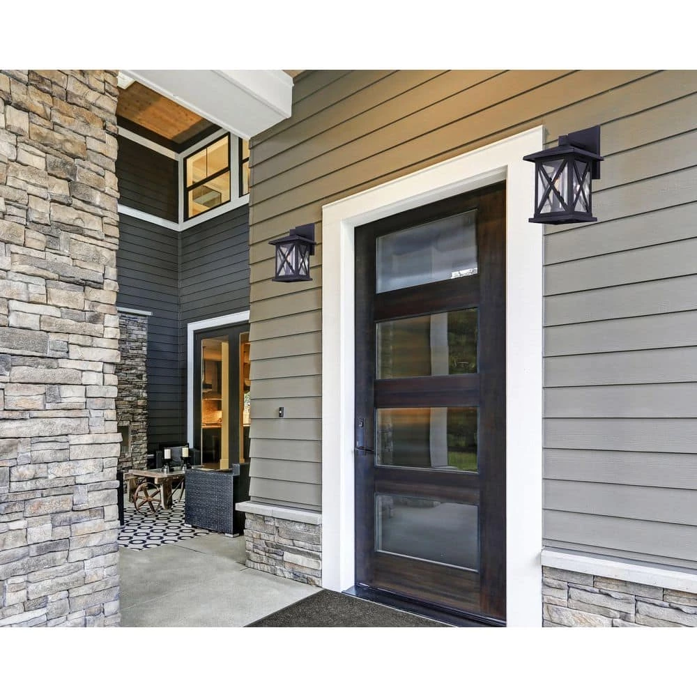 Elm 2-Light Black Outdoor Wall Light Sconce by CANARM 2 Elm 2-Light Black Outdoor Wall Light Sconce by CANARM - Image 2