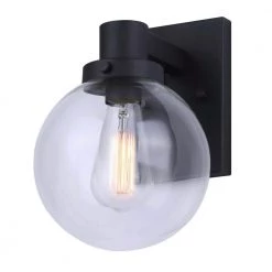 Blaire 1-Light Black Outdoor Light Sconce by CANARM