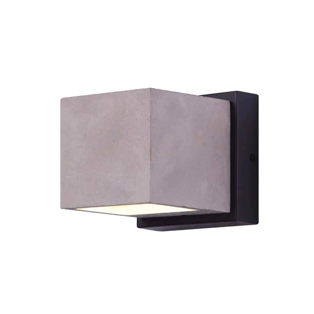 Shax Black and Cement LED Outdoor Wall Sconce Light by CANARM 1 Shax Black and Cement LED Outdoor Wall Sconce Light by CANARM