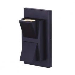 Lane Black LED Outdoor Wall Sconce Light with Clear Glass by CANARM