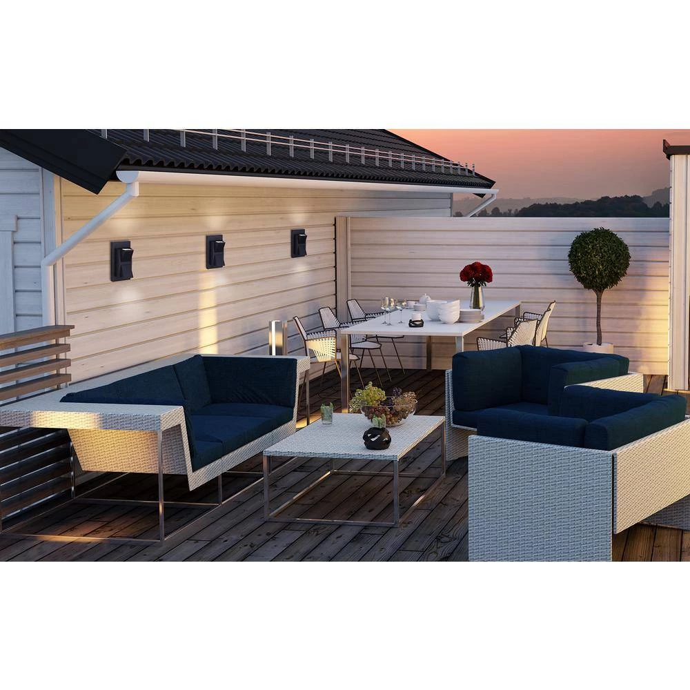 Lane Black LED Outdoor Wall Sconce Light with Clear Glass by CANARM 2 Lane Black LED Outdoor Wall Sconce Light with Clear Glass by CANARM - Image 2