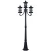 Ryder 3-Light Black Outdoor Post Light with Seeded Glass by CANARM