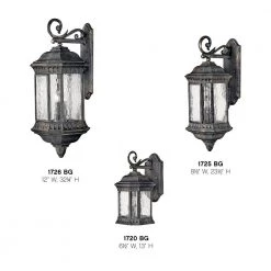 Regal Large 4-Light Black Granite Outdoor Wall Lantern by HINKLEY -HINKLEY || CANARM Shop black granite hinkley outdoor sconces 1726bg 1f 1000
