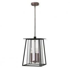 Walker 3-Light Black LED Outdoor Pendant Light by HINKLEY
