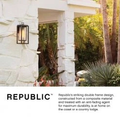 Republic 1-Light Black Hardwired Outdoor Wall Lantern Sconce by HINKLEY -HINKLEY || CANARM Shop black hinkley outdoor sconces 1004bk lv 44 1000