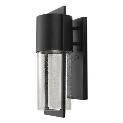 Shelter Small Black Integrated LED Outdoor Wall Sconce by HINKLEY