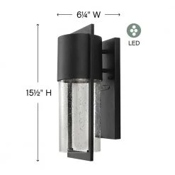 Shelter Small Black Integrated LED Outdoor Wall Sconce by HINKLEY -HINKLEY || CANARM Shop black hinkley outdoor sconces 1320bk led c3 1000