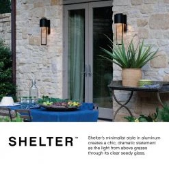 Shelter 1-Light Black Outdoor Wall Lantern Sconce by HINKLEY -HINKLEY || CANARM Shop black hinkley outdoor sconces 1324bk fa 1000