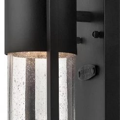 Shelter Black Outdoor Wall Cylinder Light with Dark Sky by HINKLEY -HINKLEY || CANARM Shop black hinkley outdoor sconces 1326bk ll 4f 1000