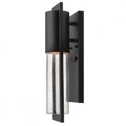 Shelter Black Outdoor Wall Cylinder Light with Dark Sky by HINKLEY