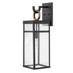 Porter 1-Light Black Hardwired Outdoor Wall Lantern Sconce by HINKLEY