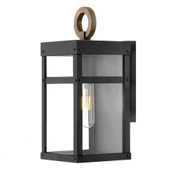 Porter 1-Light Black Hardwired Outdoor Wall Lantern Sconce by HINKLEY