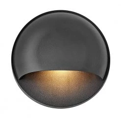Nuvi Low-Voltage Black Integrated LED Round Stair Light by HINKLEY