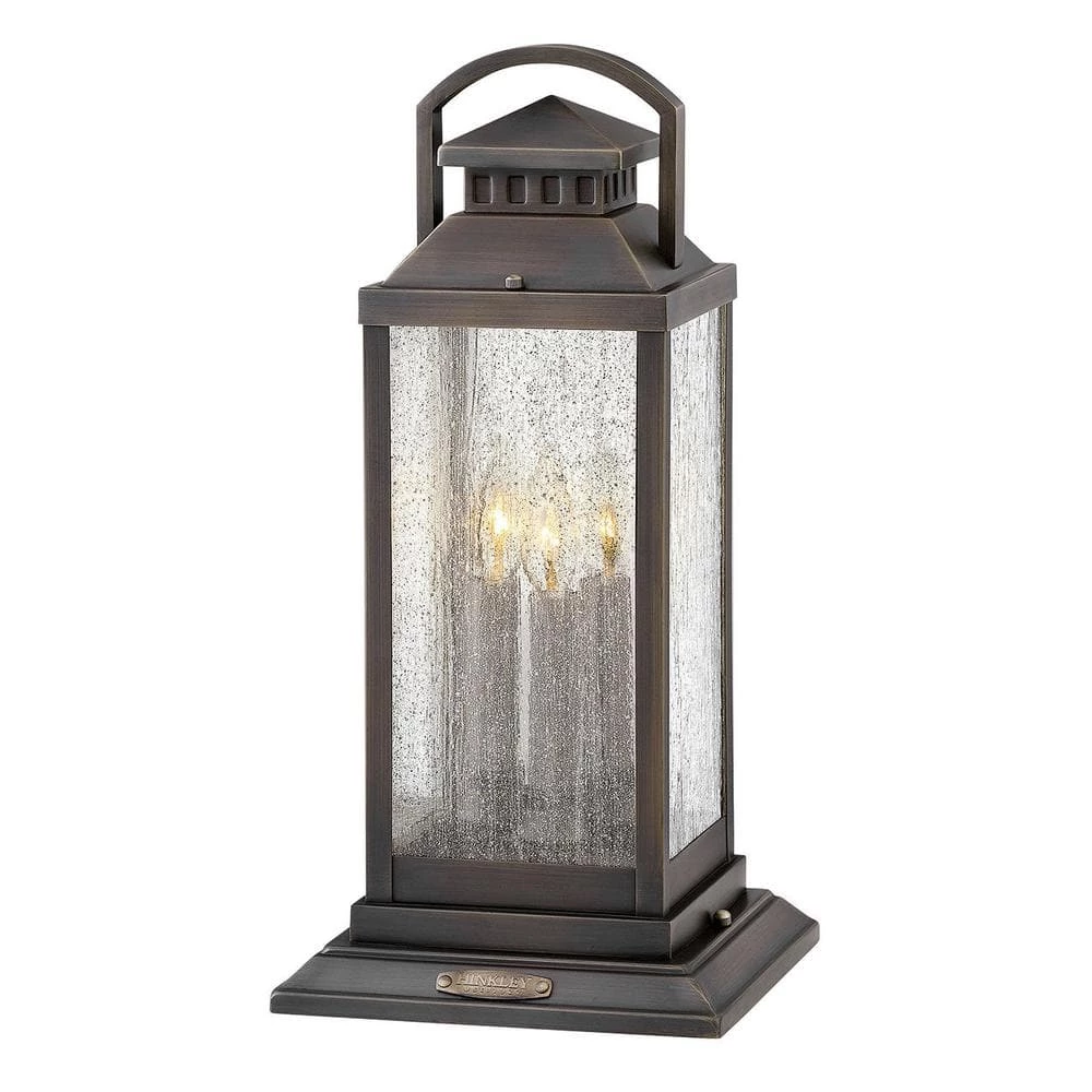 Revere 20.25 in. 3-Light Blackened Brass Low Voltage Outdoor Pier Mount Light by HINKLEY 1 Revere 20.25 in. 3-Light Blackened Brass Low Voltage Outdoor Pier Mount Light by HINKLEY