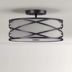 Carlina 2-Light Oil Rubbed Bronze Semi-Flush Mount Light by CANARM -HINKLEY || CANARM Shop bronze canarm flush mount lights isf520a02orb 66 1000
